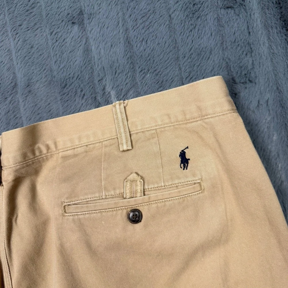 Polo Ralph Lauren Classic Fit Chino Pants Mens 42x32 Khaki Tan Cotton Twill